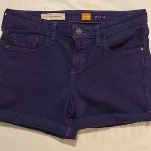 Pilcro and the letterpress purple jean shorts